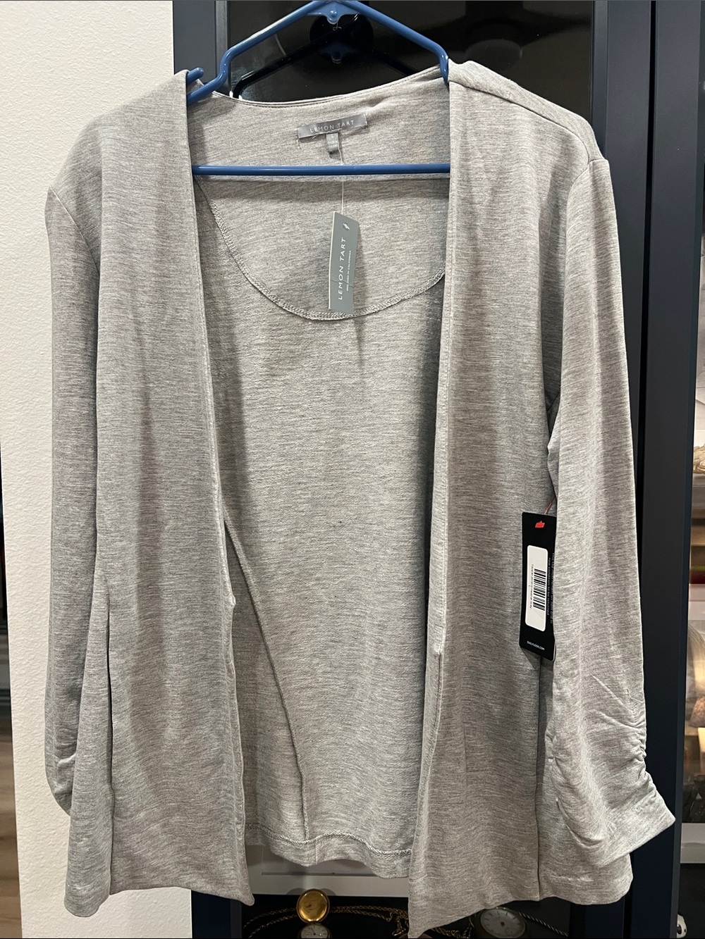 Eileen Fisher Light Gray Open-Front Knit Blazer